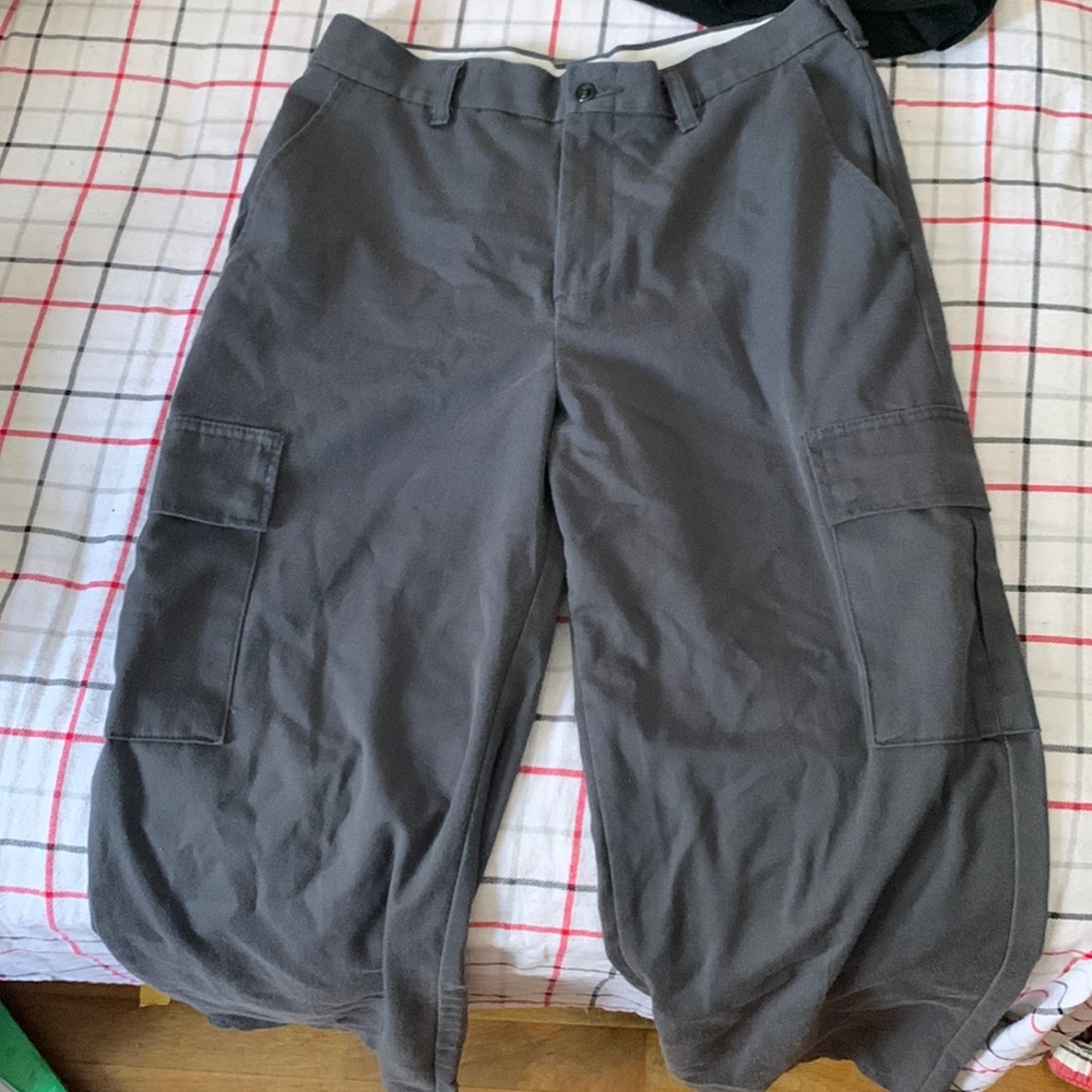 thrifted grey cargo pants